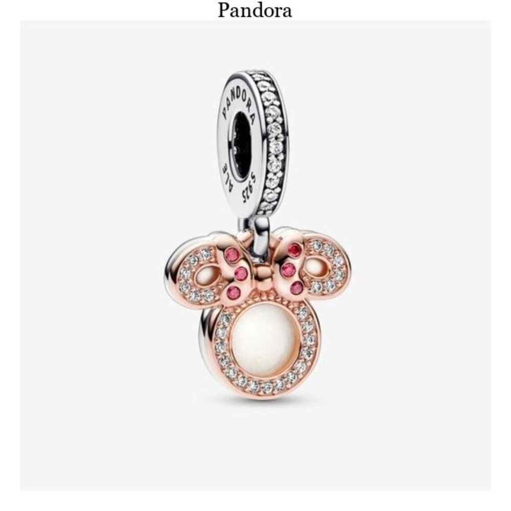 Pandora Disney Minnie Mouse Silhouette Double Dangle Charm
